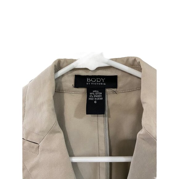 Victoria’s Secret Body By Victoria Blazer Beige Size 6 Y2K Neutral Minimalist - Picture 3 of 14